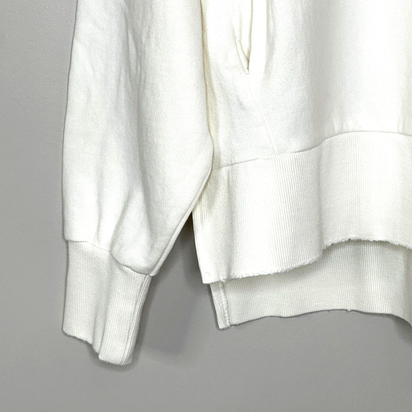 Sandrine Rose L'Artiste Pullover Distressed Hoodie Sweatshirt Cream Women S NWT - Picture 6 of 11